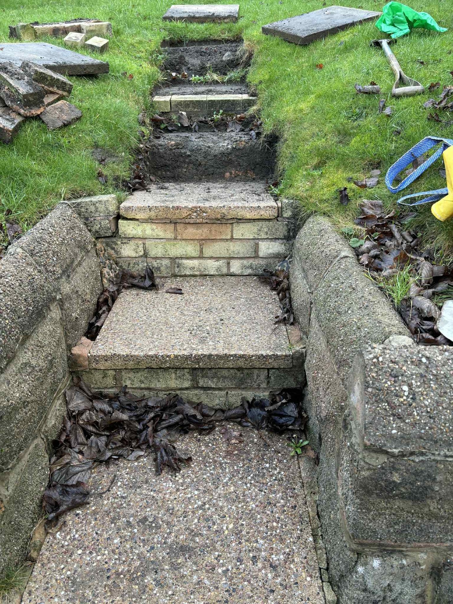 Garden steps before Roebuck renewal work