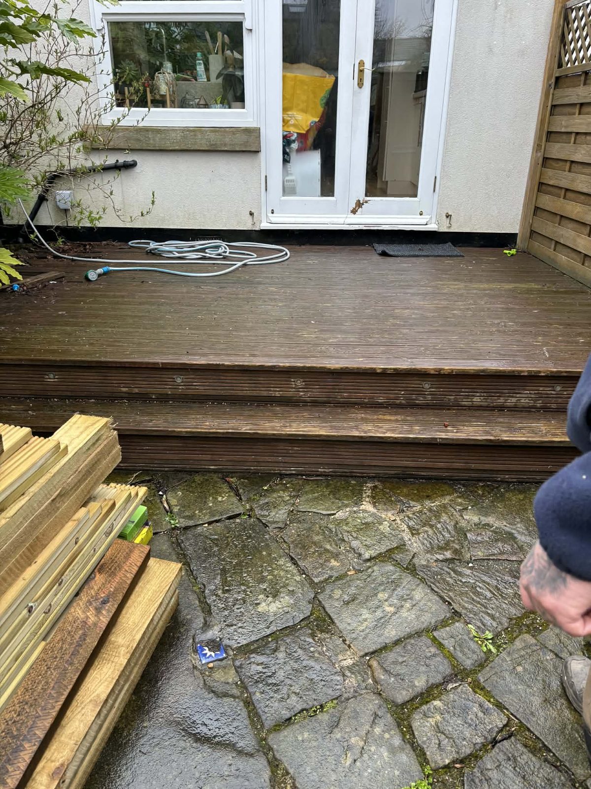 Old decking before replacement
