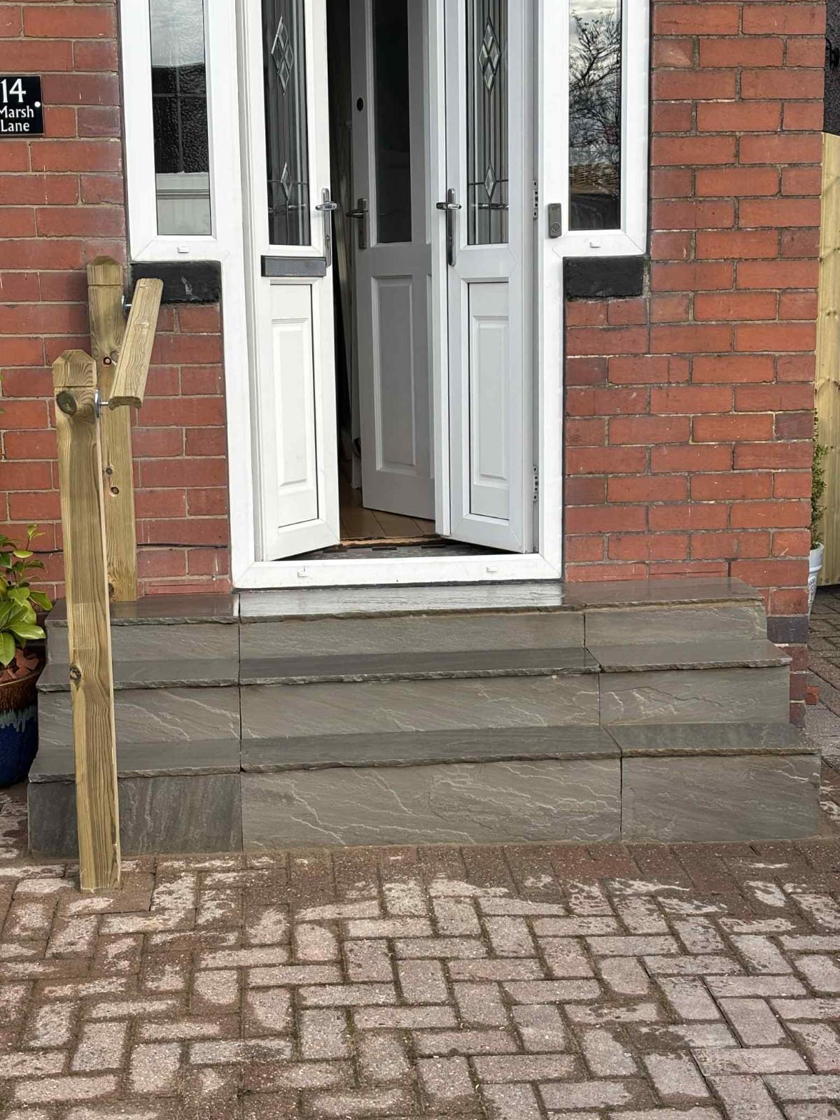 Finished front entrance steps